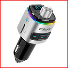 Nulaxy Bluetooth FM Transmitter for Car, 7 Color LED Backlit Bluetooth Car with