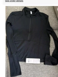 CRZ YOGA Women's XL Long Sleeve Crop Top Quick Dry Workout Shirts Half Zip NWT - Picture 1 of 3