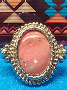 #2199, NAVAJO KLEID CLIP RHODOCHROSIT STEIN, SELTENES STÜCK - Bild 1 von 9