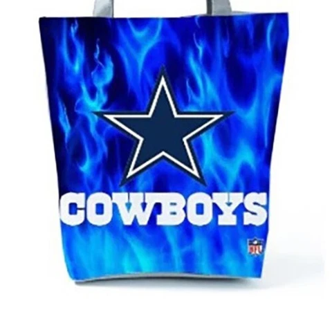 Large 14" x 15" Dallas Cowboys Zippered Beach Tote Purse Carry All Stadium Bag Cover