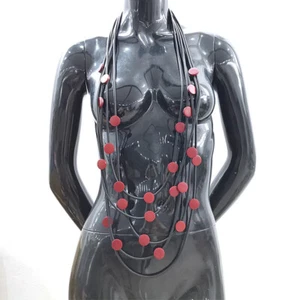 Lagenlook XXL Kautschukkette Halskette Kautschuk Modeschmuck Kette Style - Bild 1 von 4