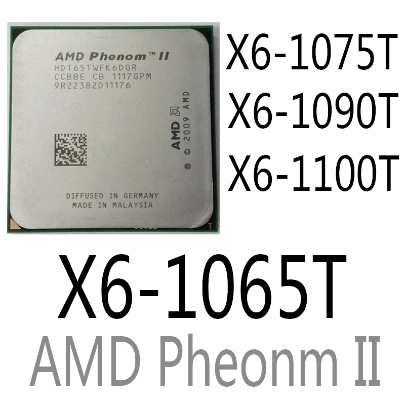 AMD Phenom II X6-1065T X6-1075T X6-1090T X6-1100T AMD CPU Processor - Image 1 of 4