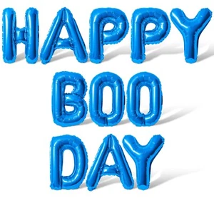 HAPPY BOO DAY Letter Balloon Banner - 16" Balloons Halloween Party Decorations - Picture 1 of 55