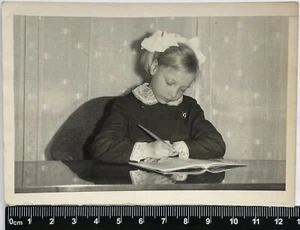 Old Photo Cute Children, Charming Attractive Girl In School Uniform #958 - Picture 1 of 3