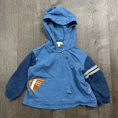 Top Le Top Niños Con Capucha Azul Bolsillo Fútbol Medio Botón L/S Talla 18 Meses Foto 1 de 4