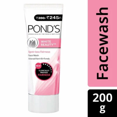 Jabón facial aclarador diario Pond's White Beauty impecable, 200 gm limpia la piel Foto 1 de 3