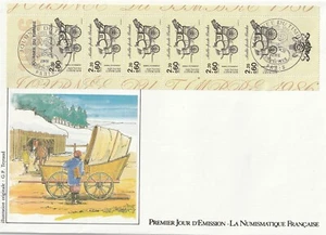 Enveloppe GF 1er jour 1986 Numismatique Journée du timbre Briska - Foto 1 di 2