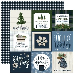 2 Hojas Papel Carta Bella BIENVENIDO INVIERNO 12x12 Cartulina - 4x4 Tarjetas de Diario - Imagen 1 de 1