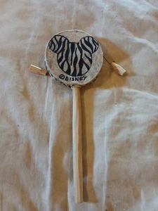 Walt Disney World Animal Kingdom Handheld Zebra Mickey Mouse Spin Tribal Drum - Picture 1 of 2