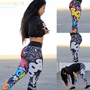 Leggings donna stampa digitale allenamento vita alta push up pantaloni fitness allungati - Foto 1 di 12