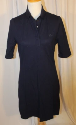 NUEVO Vestido Polo Lacoste Media Manga Clásico Elastizado Mini Piqué Azul Marino Talla 10 Foto 1 de 4
