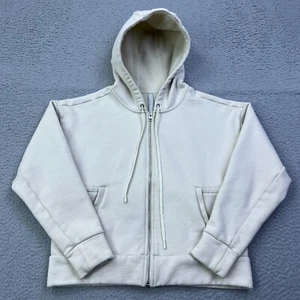 Athleta Tenacity Hoodie Damen M Ivory Bone Full Zip Sweatshirt Jacke Taschen ** - Bild 1 von 14