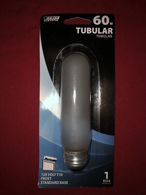 FEIT Electric BP60T10/IF 60 Watt Frost Tubular Bulb 120 Volt T10 Standard Base - Image 1 of 2