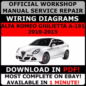 #TALLER OFICIAL ITALIANO Reparación MANUAL ALFA ROMEO GIULIETTA A-191 2010-2015 # - Imagen 1 de 1