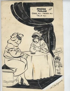 ORIGINAL ALVIN HOLLINGSWORTH AFRICAN AMERICAN ARTIST CARTOON!!!! ~7.5 x 11 in b - Picture 1 of 2