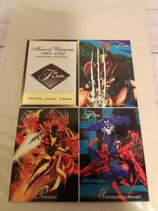 Flair 94 Marvel uncut Spiderman, Ghost Rider, Body Slide, Thunderstrike Karten - Bild 1 von 2