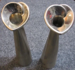 FTD Flower Vase METAL set of 2 COOL Textured Surface rose 47 - Picture 1 of 11