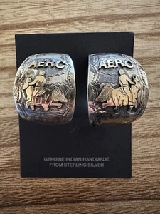 Horse Riding AMERICAN ENDURANCE RIDE CONFERENCE Sterling Silver AERC Earrings - Picture 1 of 7