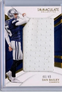 Dan Bailey 2018 Panini Immaculate Collection Jumbo Relic 46/49 Dallas Cowboys - Picture 1 of 2