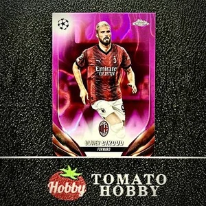 TOPPS CROMO UEFA 2023-24 OLIVIER GIROUD REFRACTOR LAVA ROSA AC MILAN - Imagen 1 de 2