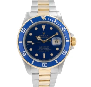 Rolex Submariner 16613 40mm Blue Luminous Dial Rotating Bezel with Blue Insert B - Picture 1 of 9