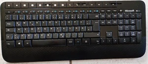 Microsoft schwarze kabellose Tastatur 2000 ohne kabellosen Empfänger oder Maus - Bild 1 von 1