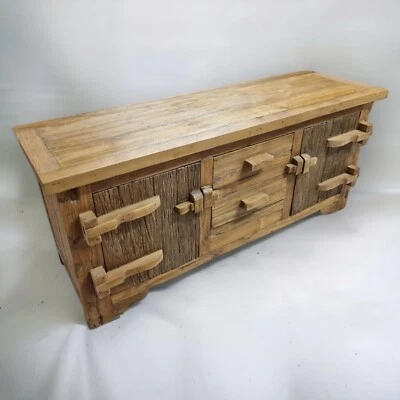 Sideboard Solid Wood Teak Dresser Buffet Wardrobe Natural Rustic New - Image 1 of 4