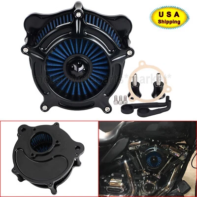 Filtro de admisión azul filtro de aire de turbina para Harley CVO Road Glide Softail FLHX/R Foto 1 de 4