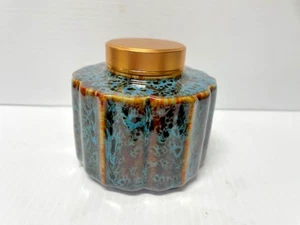 Vintage Ceramic Tea Canister with Metal Lid FC-9-4 - Picture 1 of 5