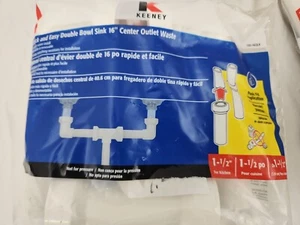 KEENEY QUICK & EASY LAVELLO DOPPIA CIOTOLA 16" SCARICO CENTRALE RIFIUTI - 130-16QLK - Foto 1 di 4