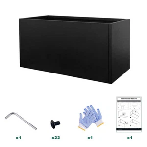 31.5x16x16" Rectangular Planters Pot Metal Steel Garden Outdoor Flower Pot Yard - Picture 1 of 8