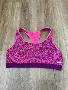 Nike Dri Fit Woman’s Compression Pink Leopard Bra (Measurements Included) S - Picture 1 of 4