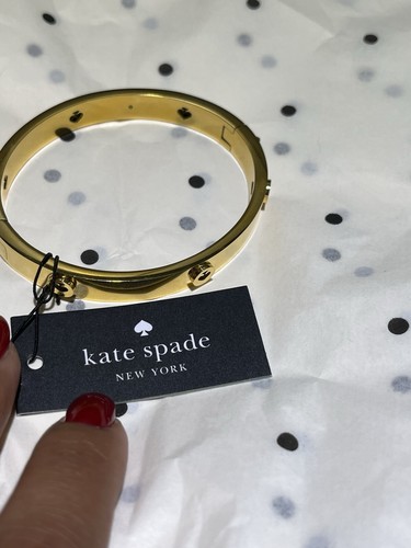 Kate Spade spot the vanga bracciale con cerniera borchiata in oro
