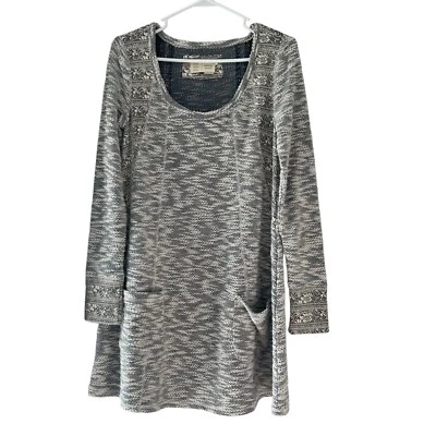 Suéter Anthropologie Saturday Sunday Manga Larga Vestido Bolsillos Gris Talla XS Foto 1 de 4