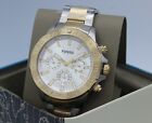 New Authentic Fossil Bannon Chronograph Silver Gold Bq2707 Men's Watch