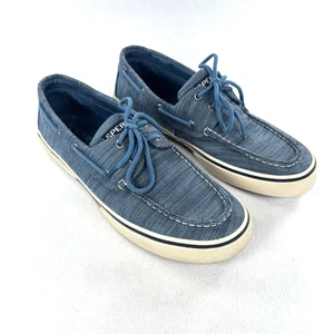 Sperry Top-sider Zapatos Para Hombre Talla 12 Baja Azul Lona Difícil de Encontrar Tenis Cordones Azules - Imagen 1 de 11
