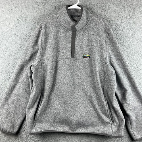 VETEMENTS L.L. Pullover in pile Bean uomo 2XL grigio 1 4 a scatto outdoor escursionismo campeggio