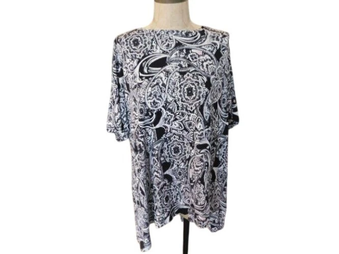 Top tejido Willi Smith talla 1X talla grande cuello redondo cachemira elástico Foto 1 de 2