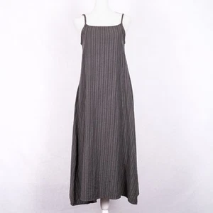 Natural Life Baumwolle-Leinen Träger Sommerkleid SMALL grau lässig Boho erdig Granola - Bild 1 von 9