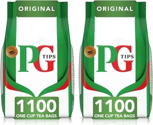 PG Tips Original Tea, Food Solutions Big Pack, Black Tea, 1100 Tea Bags (2 Pack) - Picture 1 of 4