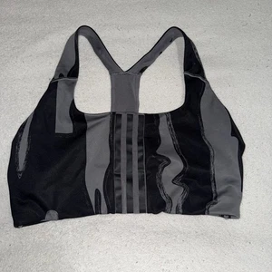 Women's ADIDAS Thebe Magugu Sport Bra Black Gray SIZE MD-DD - Picture 1 of 4