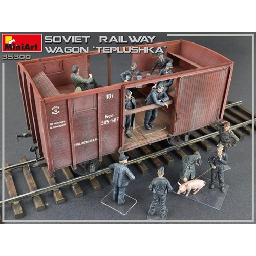 Soviet Railway wagon Teplushka Kit 1 35 Min35300 Miniart