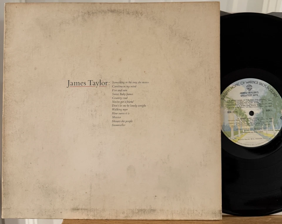 James Taylor Greatest Hits Vinyl LP WB BSK 3113 Fire Rain You've Got A Friend Foto 1 de 4