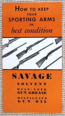Vintage Savage How to Keep Your Sporting Arms in Best Condition brochure - Image 1 of 3