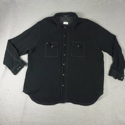 Tommy Bahama Shirt Mens 2XB Black Heavy Flannel Cotton Button Up Long Sleeve * - Image 1 of 4