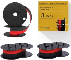 3 Pack Replacement for Porelon 11216 Universal Twin Spool Calculator Ribbon - Afbeelding 1 van 7