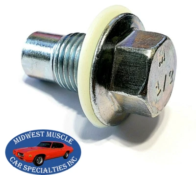 60-80 GM GMC Engine Oil Pan Change Drain Plug Bolt With Gasket 1/2"-20 Threads C - Image 1 of 4