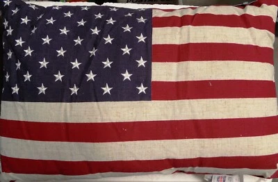 American Flag Pillow Embroidered Stars & Strips 4th of July Patriotic Holiday - Image 1 of 3