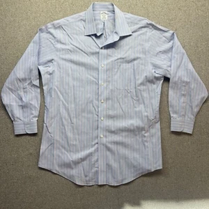 Camisa de vestir Brooks Brothers azul a rayas sin hierro 17 X 32 33 Regent Supima - Imagen 1 de 7