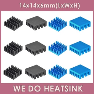 14x14x6mm With or Without Tape Zigzag Blue / Black Anodize Aluminum RAM Heatsink - Photo 1/15